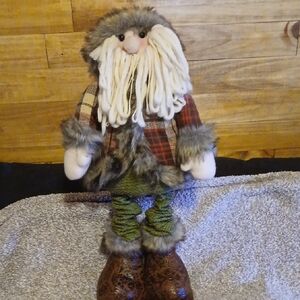 Rustic Plaid and Fur Holiday Gnome